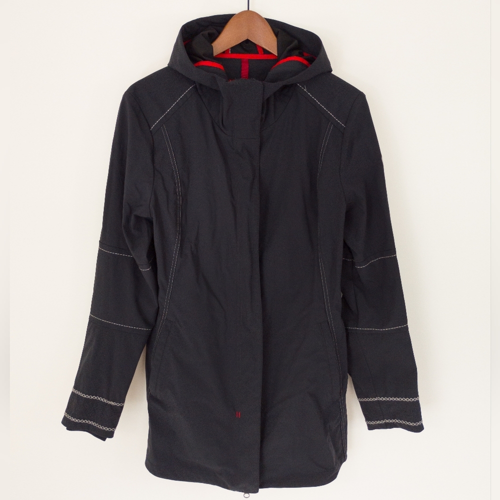 Alp N Rock Uptown Shell Jacket Black Hooded Full Zip Contrast Stitch Size Large